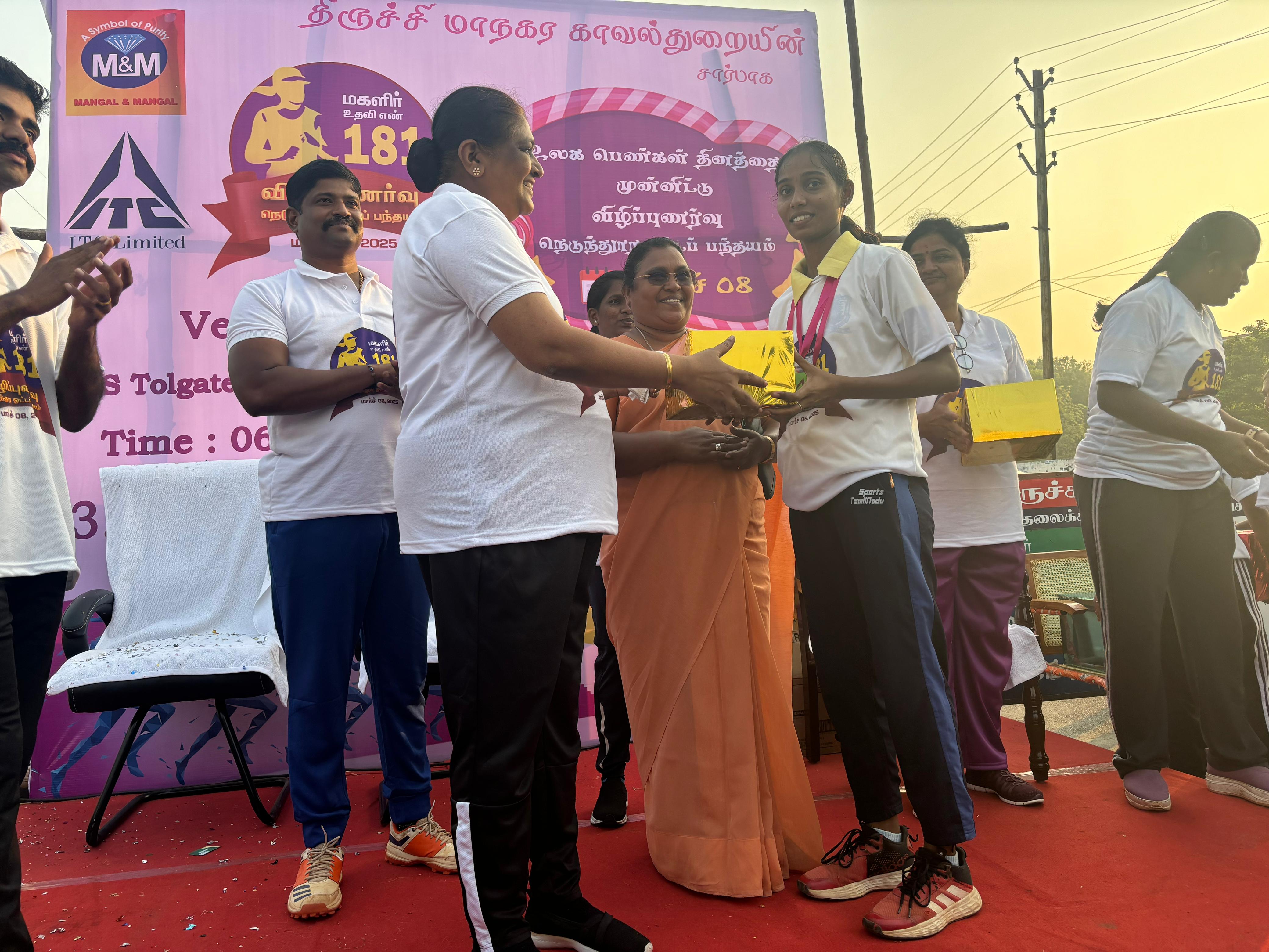 A Marathon Run is Organized Ahead of International Women's Day, Jointly Conducted by the Trichy City Police and Holy Cross College (Autonomous).