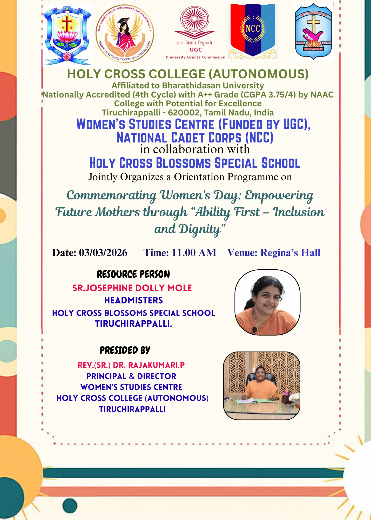 Commemorating Women’s Day: Empowering Future Mothers through “Ability First – Inclusion and Dignity”