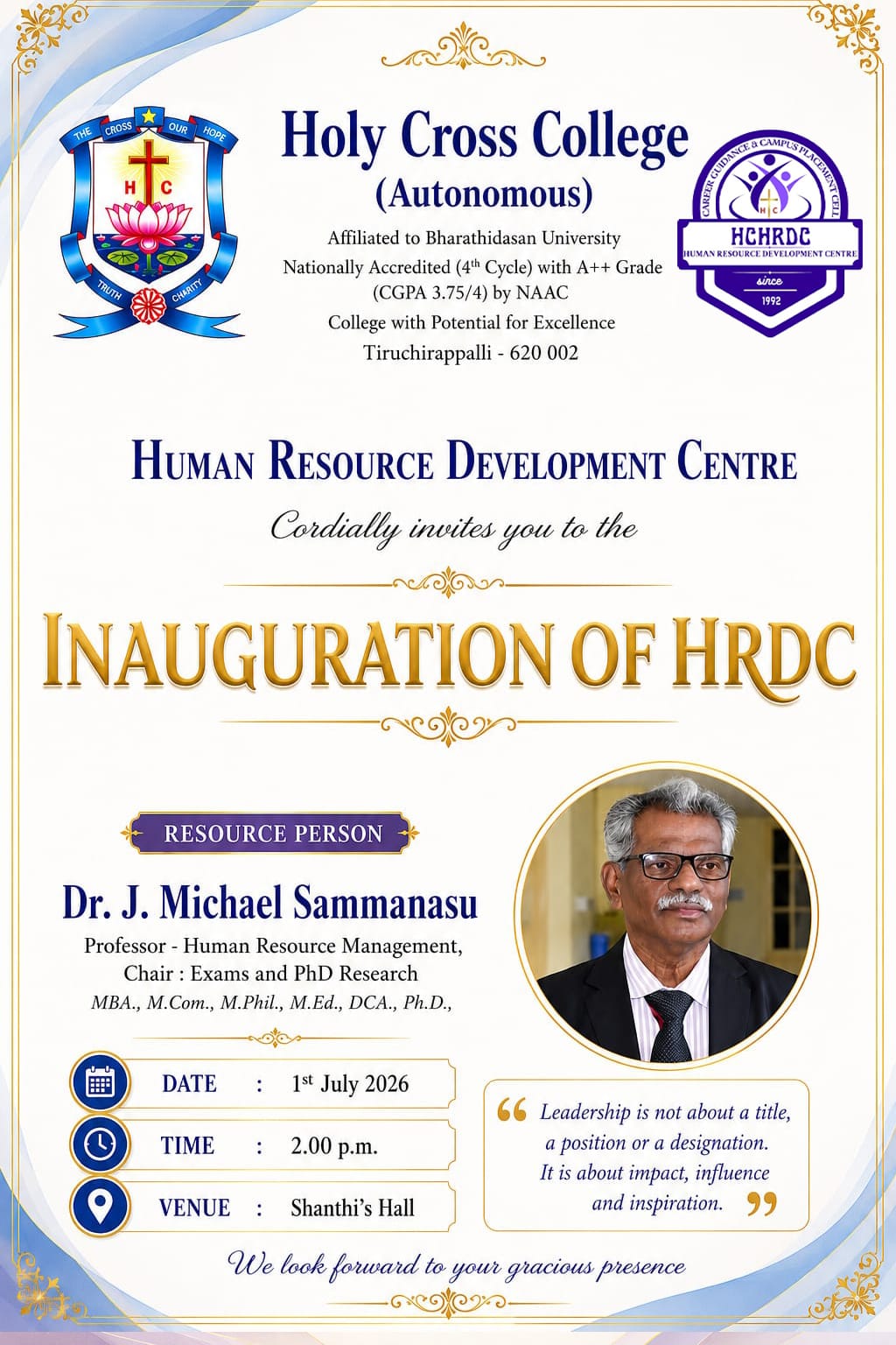 Inauguration of HRDC