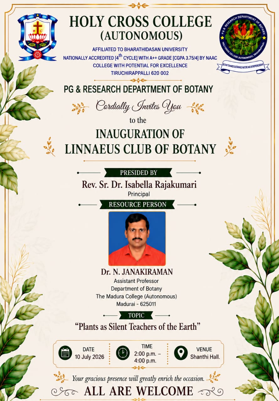 Inauguration of Linnaues Club of Botany