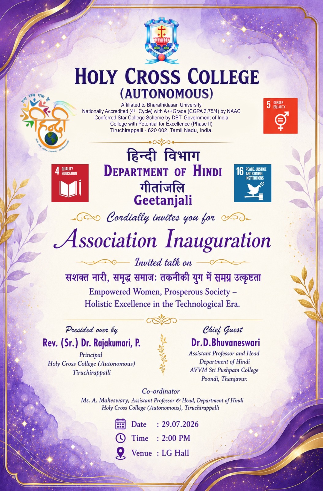 Hindi-Association Inauguration