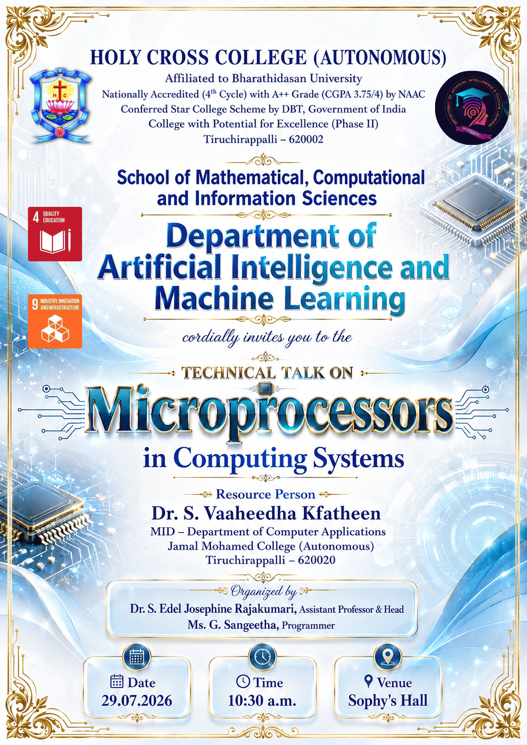 Technical Talk on Microprocessors in Computing Systems