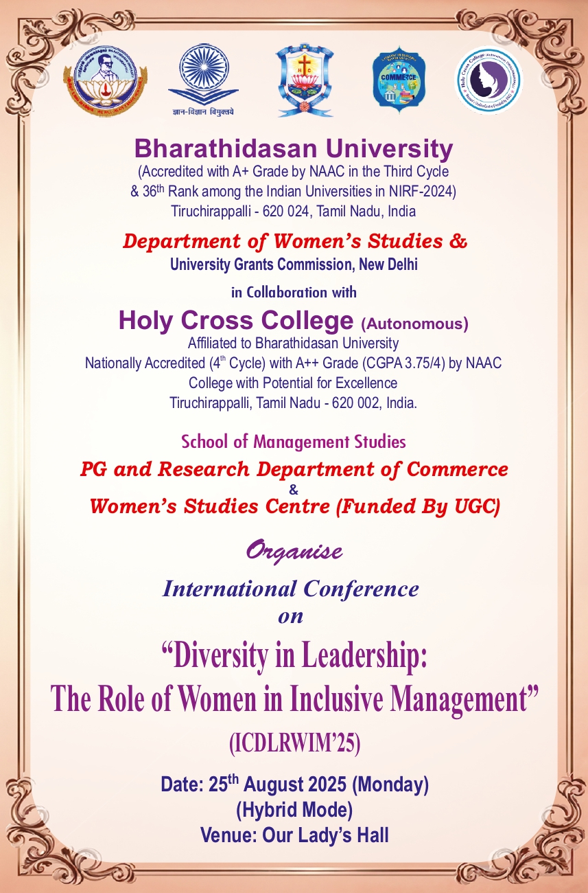 Diversity in Leadership: The Role of Women in Inclusive Managementâ€ (ICDLRWIMâ€™25)