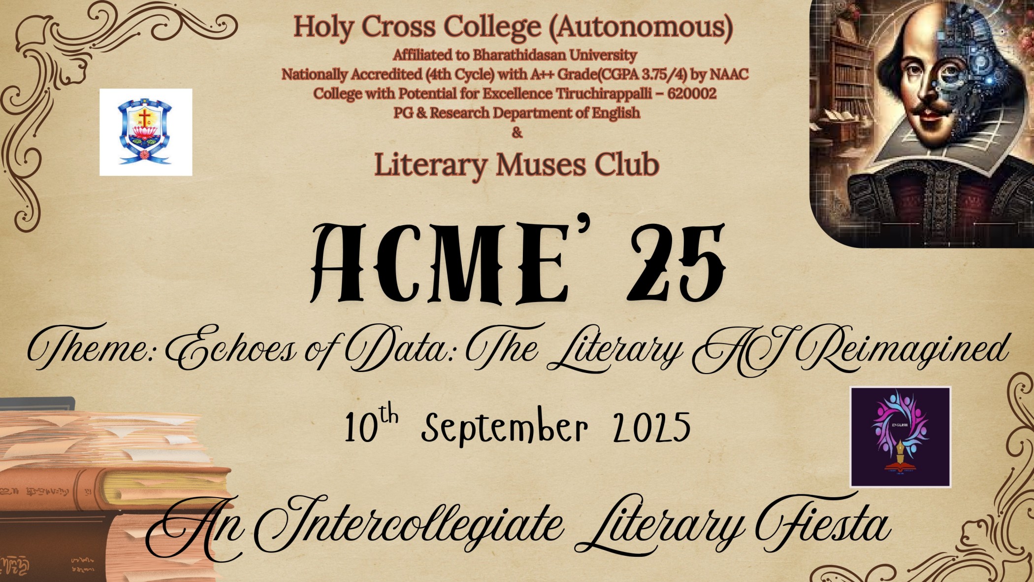 ACME'25 - Echoes of Data : The Literary AI-Reimagined (A National Level Intercollegiate Literary Fiesta)