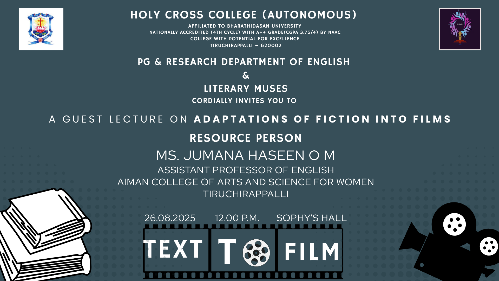 A Guest Lecture on Adaptations of Fiction into Films