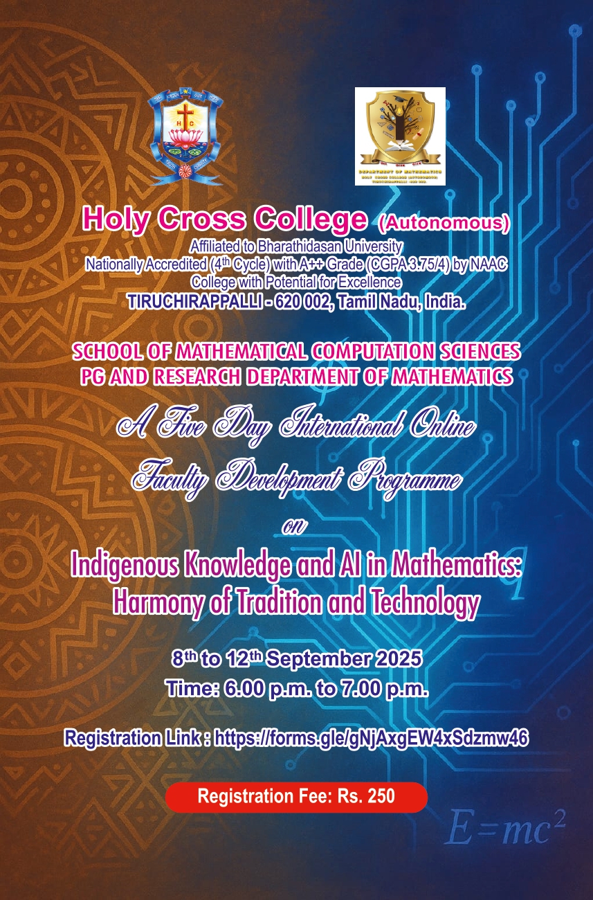 A FIVE DAY INTERNATIONAL ONLINE FACULTY DEVELOPMENT PROGRAMME