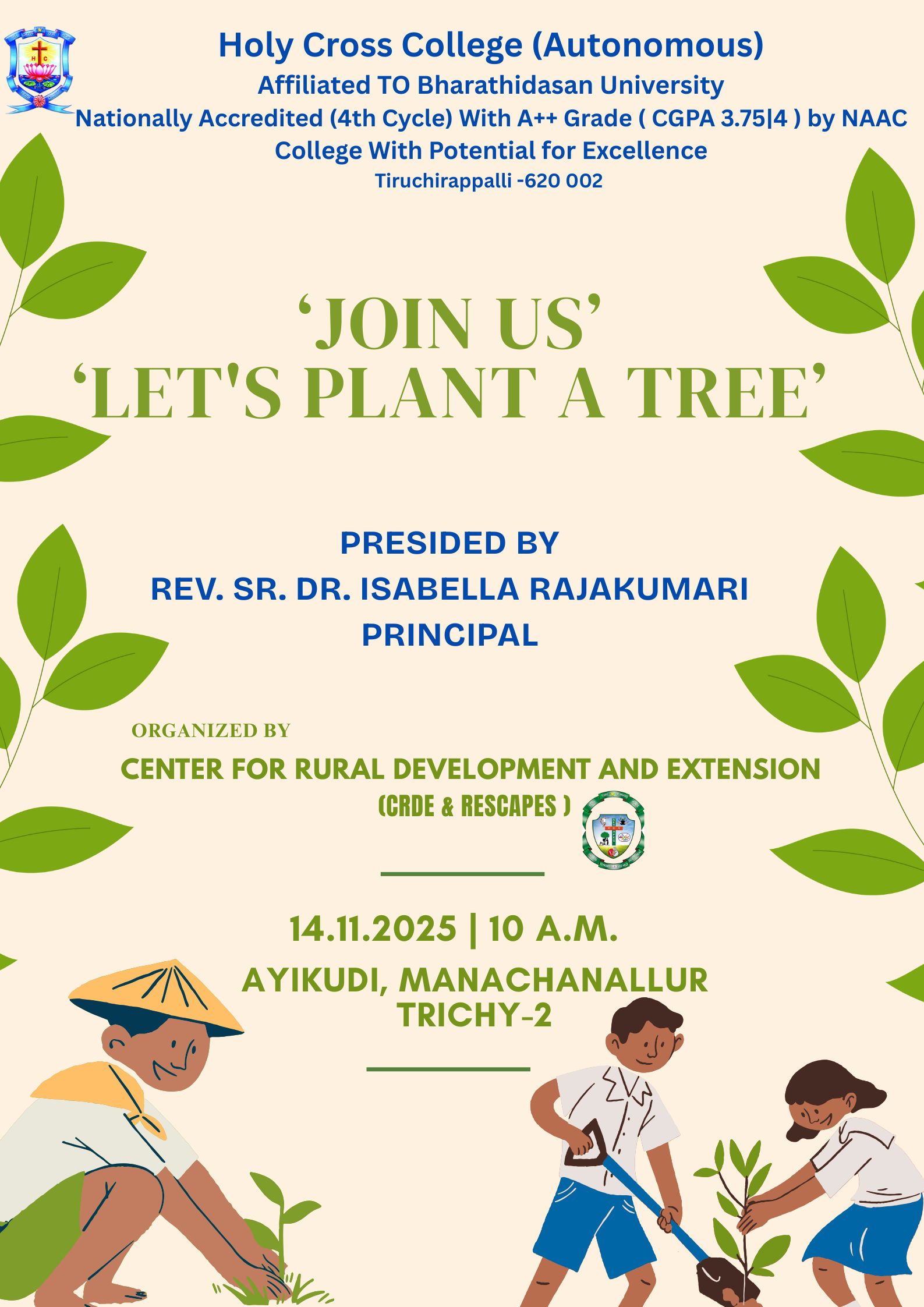 'Join Us' 'Lets Plant A Tree'