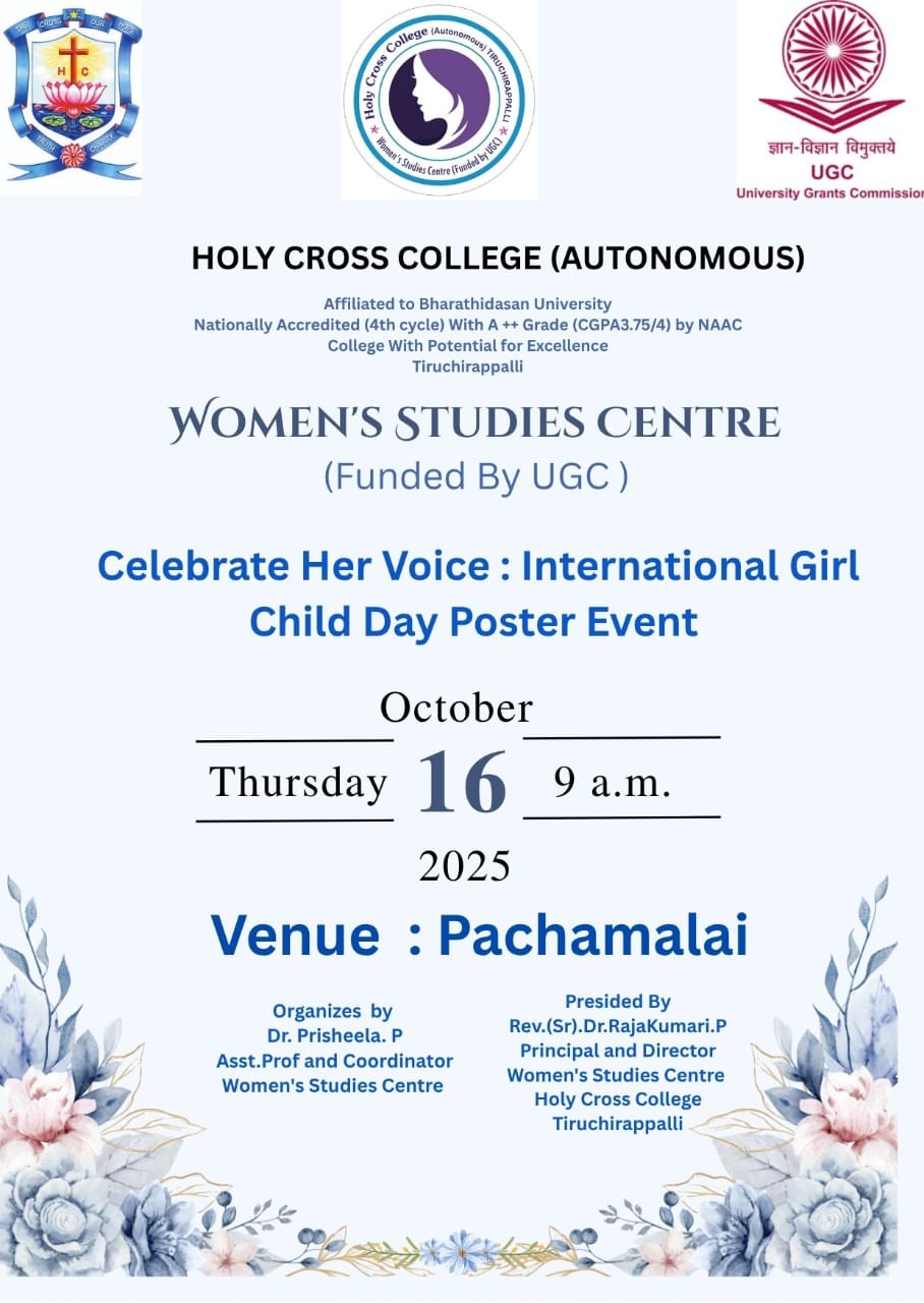 Celebrate Her Voice  International Girl  Child Day Poster Event - Pachamalai