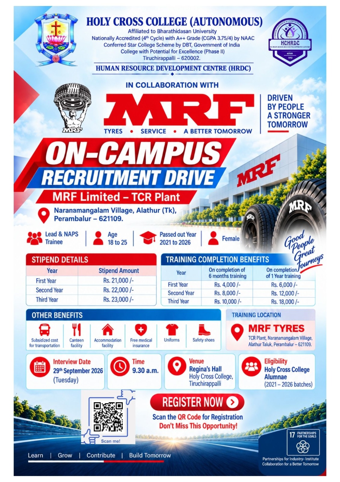 MRF On-Campus Recruitment Drive - 29th September 2026